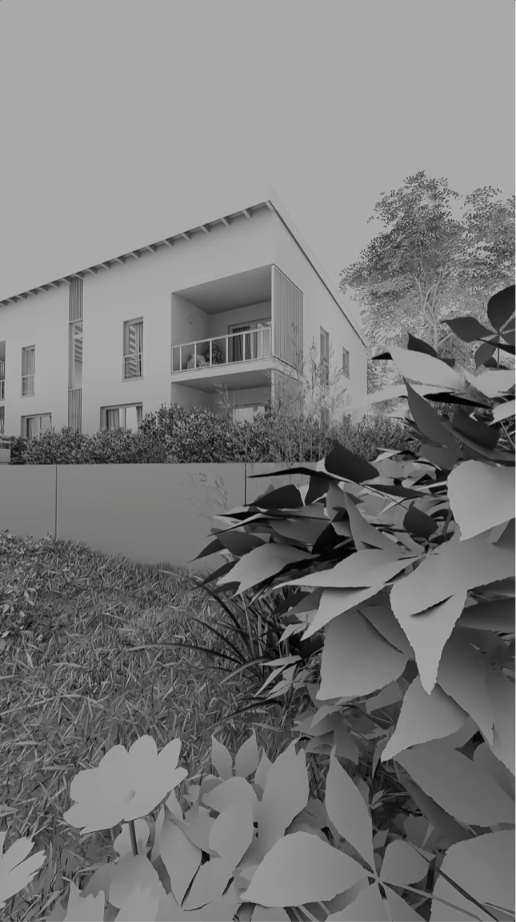Architectural scene rendered in Blender